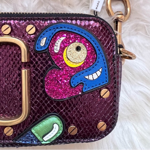 New! Rare MARC JACOBS The Snapshot Snakeskin Effect Leather Crossbody Camera Bag - Picture 5 of 11